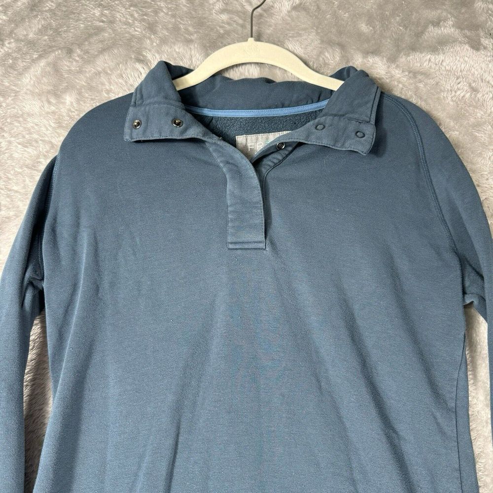 Free Fly Fleece Pullover Quarter Snap Mens M Blue Bamboo Thumb Holster Hobo Mitt